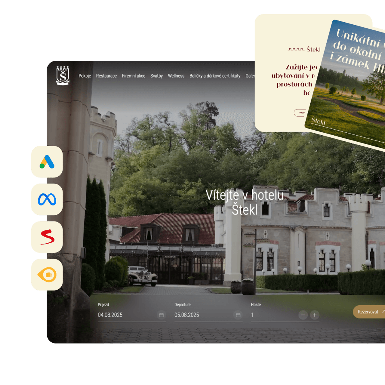 Online kampaně pro zámecký hotel Štekl