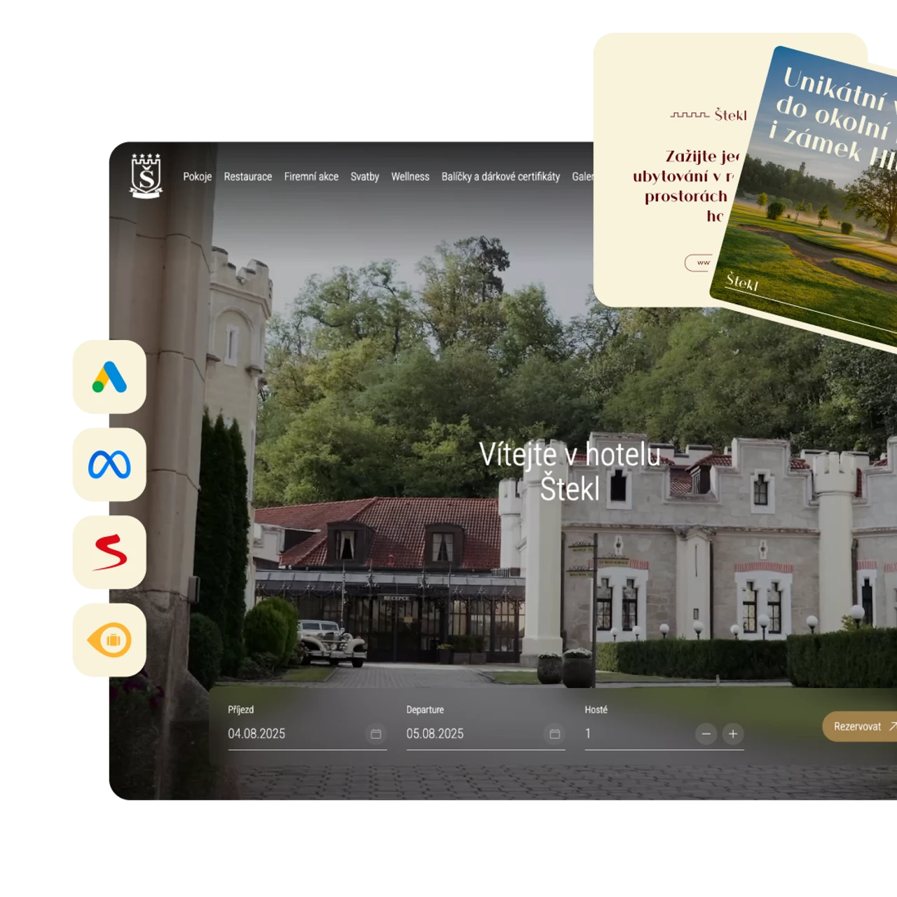 Online kampaně pro zámecký hotel Štekl